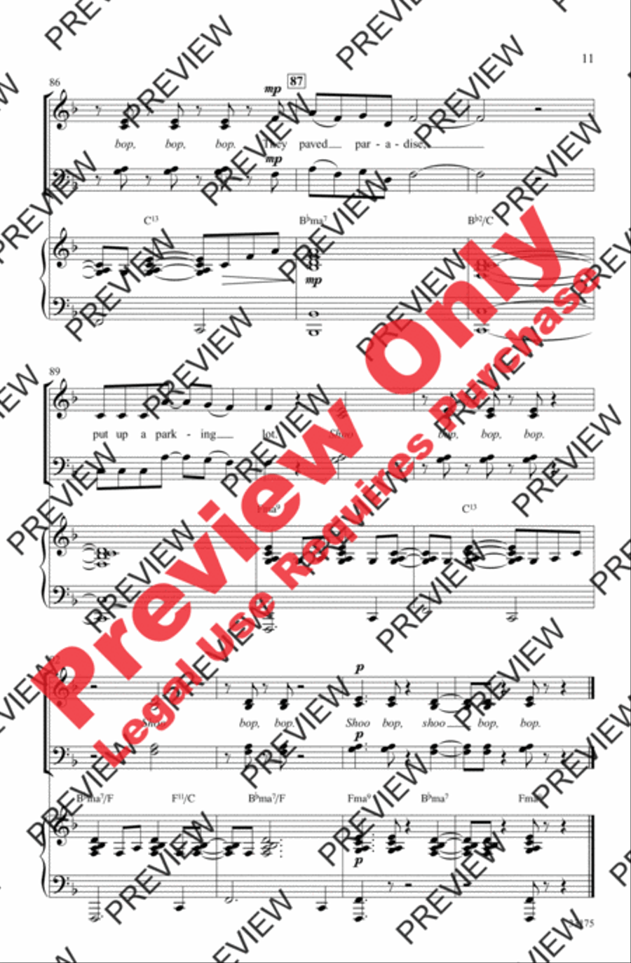 Big Yellow Taxi Big Yellow Taxi Choir scores gallery preview page 11
