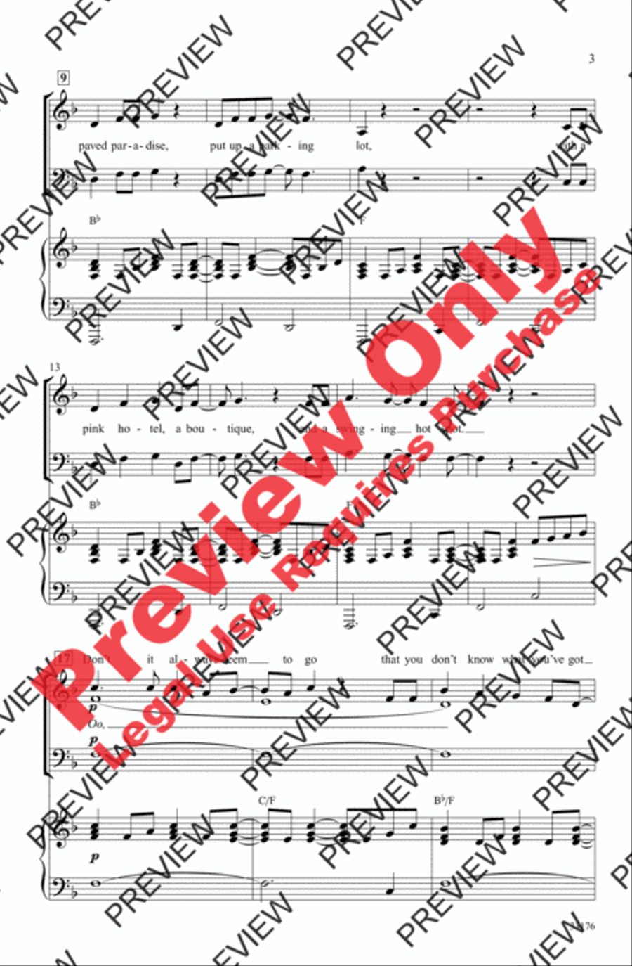 Big Yellow Taxi Big Yellow Taxi Choir scores gallery preview page 3