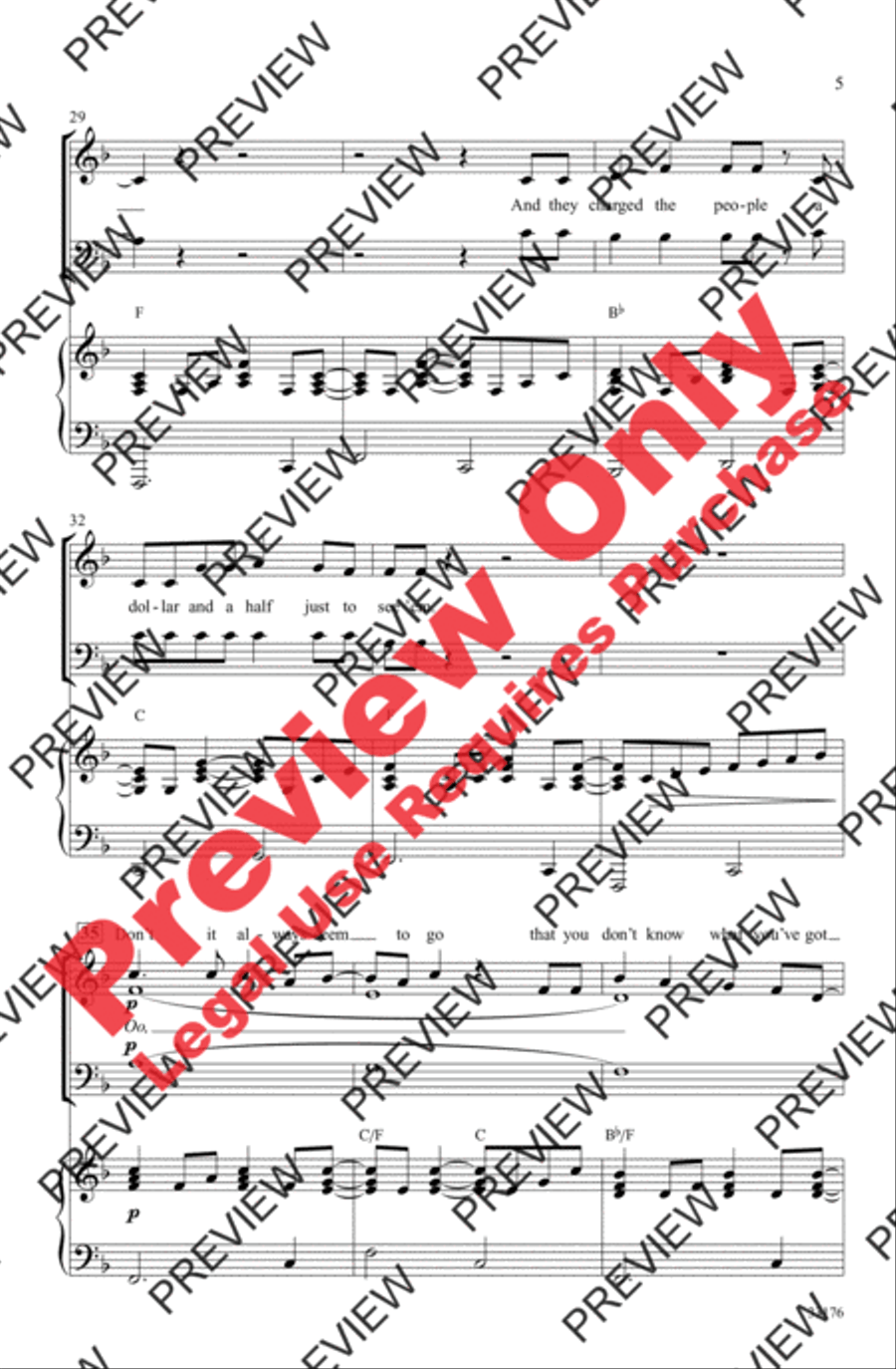 Big Yellow Taxi Big Yellow Taxi Choir scores gallery preview page 5