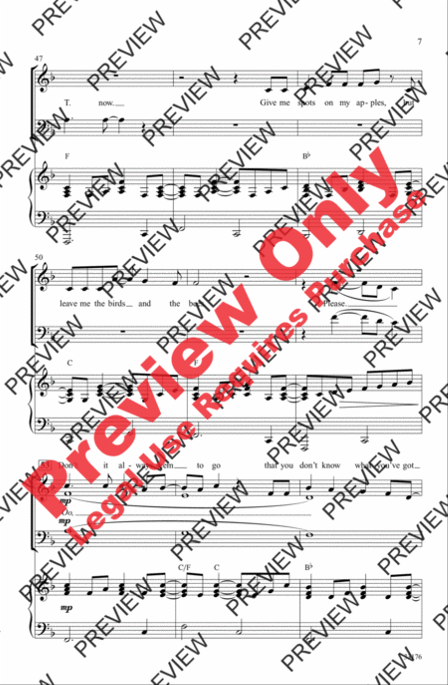 Big Yellow Taxi Big Yellow Taxi Choir scores gallery preview page 7
