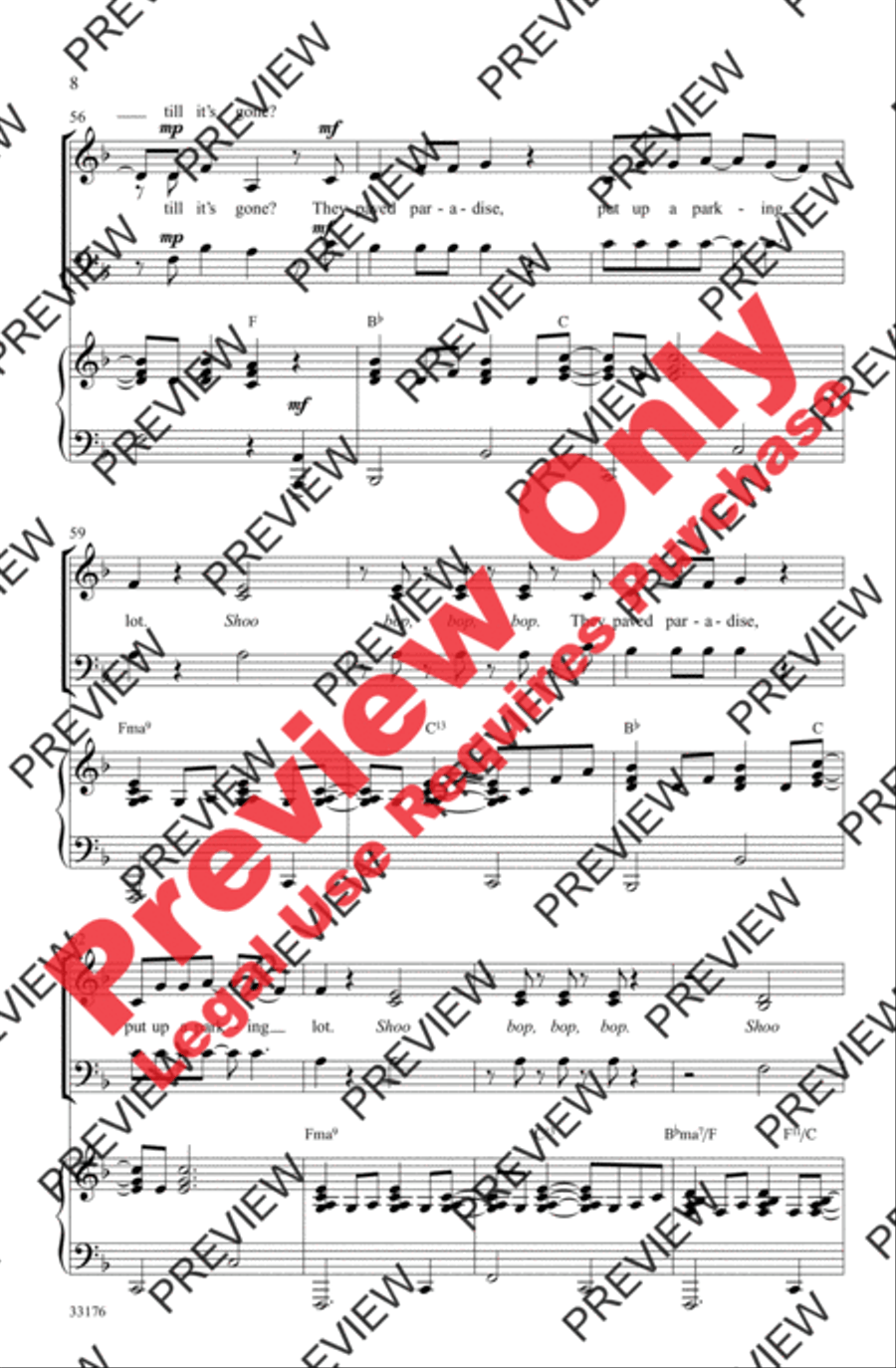 Big Yellow Taxi Big Yellow Taxi Choir scores gallery preview page 8