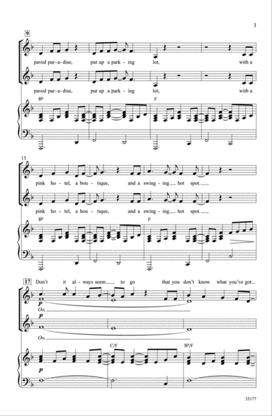 Big Yellow Taxi Choir scores gallery preview page 3