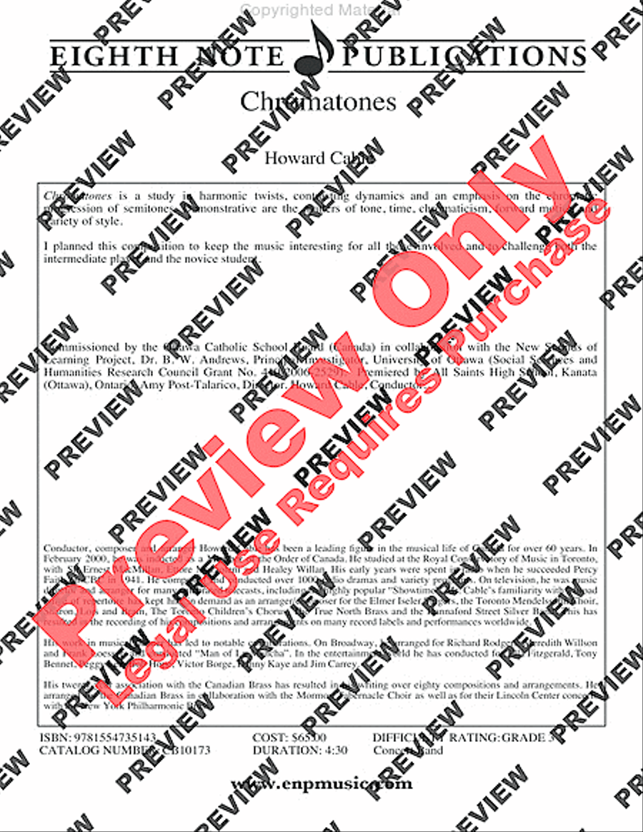Chromatones Chromatones Concert Band scores gallery preview page 3