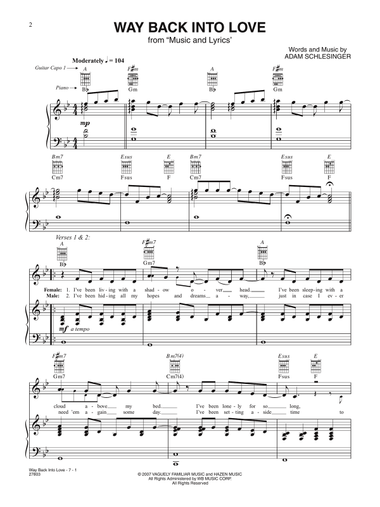 Way Back Into Love (from Music and Lyrics)
