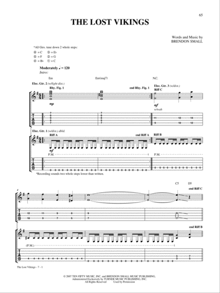 The Lost Vikings Electric Guitar scores gallery preview page 1