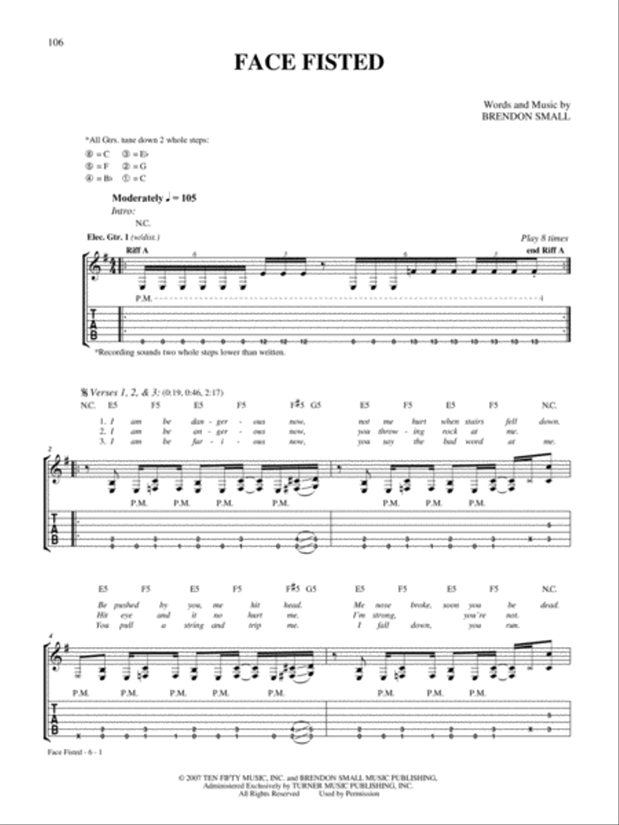 Face Fisted Electric Guitar scores gallery preview page 1