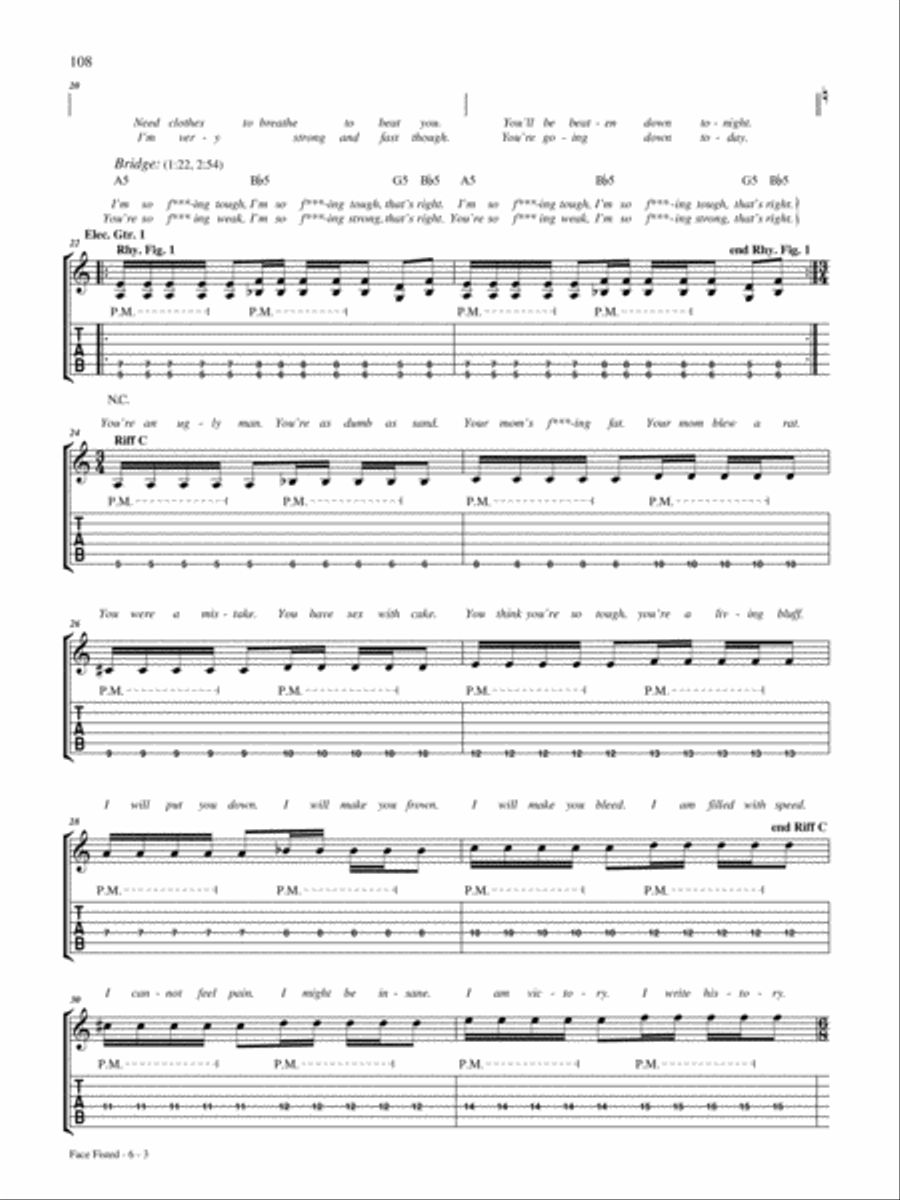 Face Fisted Electric Guitar scores gallery preview page 3