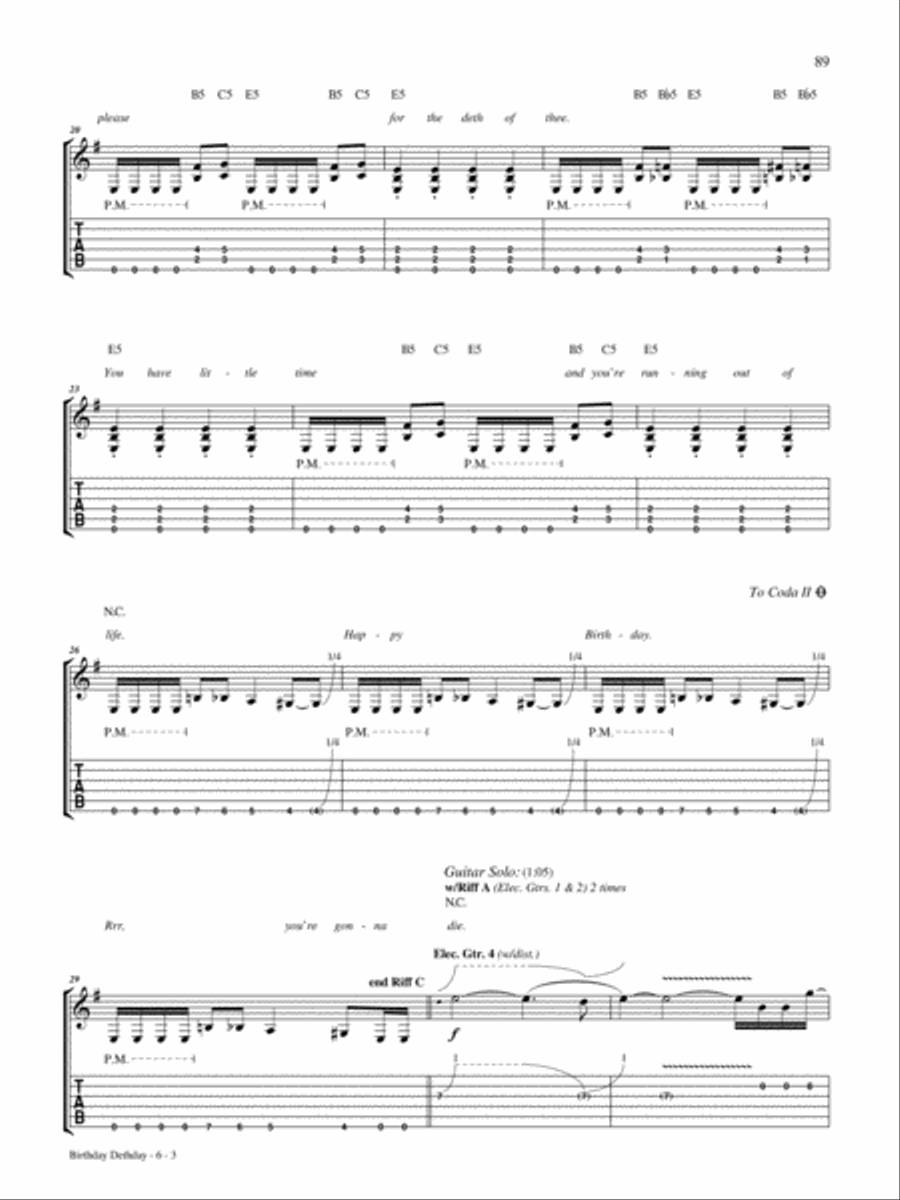 Birthday Dethday Electric Guitar scores gallery preview page 3