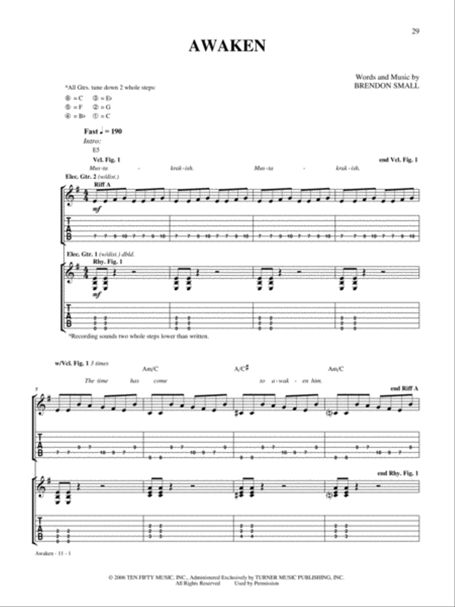 Awaken Electric Guitar scores gallery preview page 1