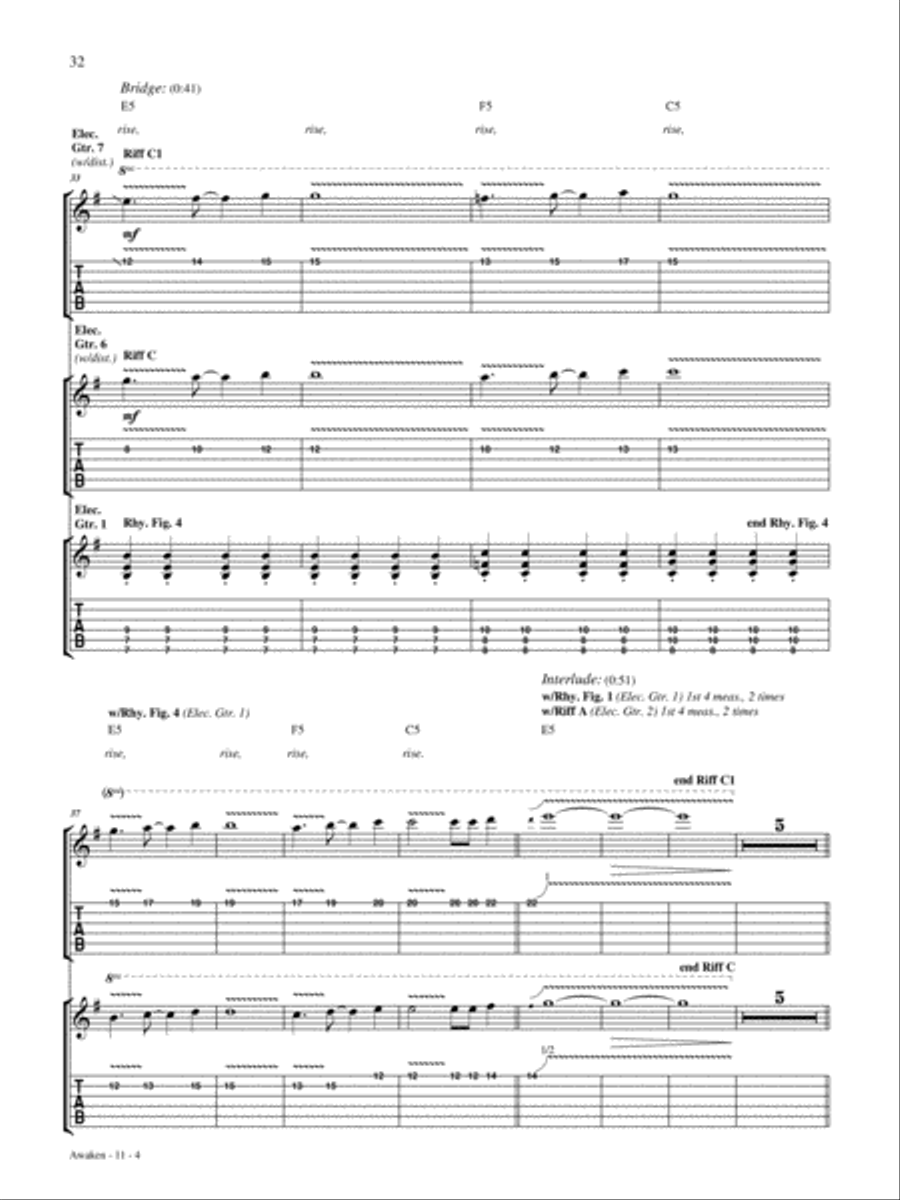 Awaken Electric Guitar scores gallery preview page 4