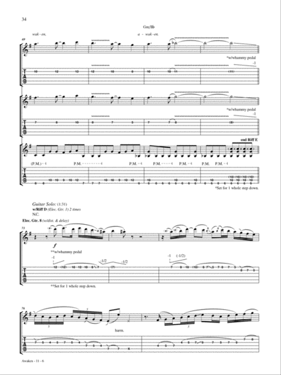 Awaken Electric Guitar scores gallery preview page 6