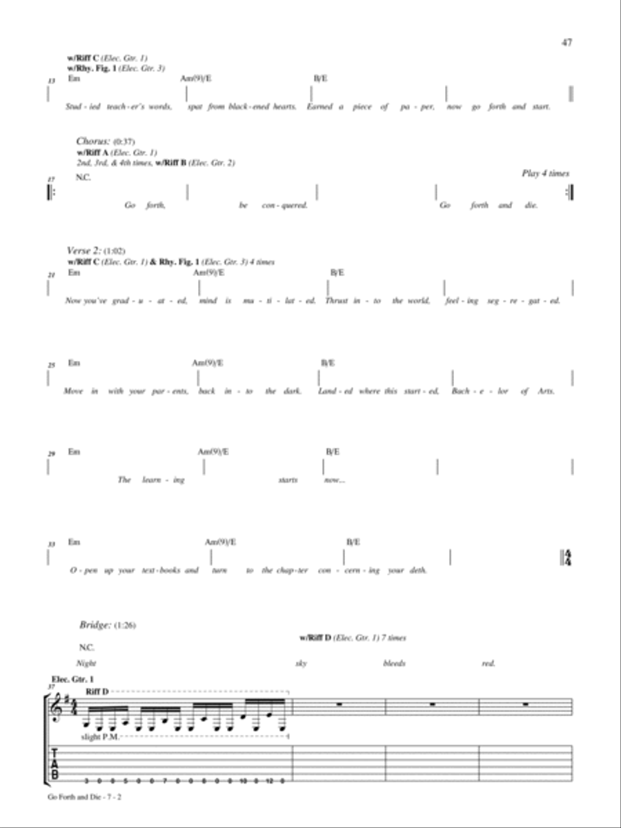 Go Forth and Die Electric Guitar scores gallery preview page 2