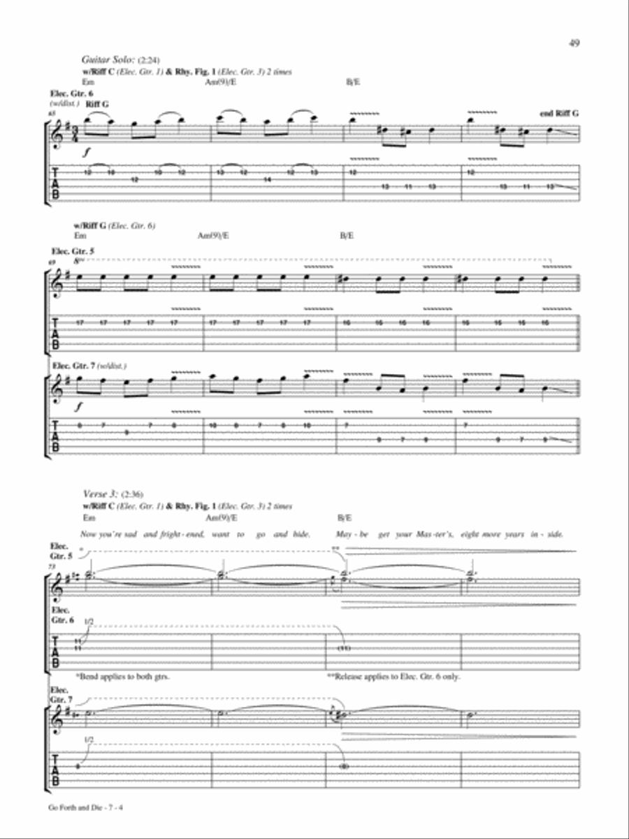 Go Forth and Die Electric Guitar scores gallery preview page 4