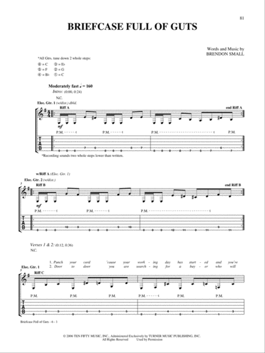 Briefcase Full of Guts Electric Guitar scores gallery preview page 1