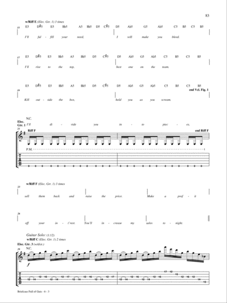 Briefcase Full of Guts Electric Guitar scores gallery preview page 3