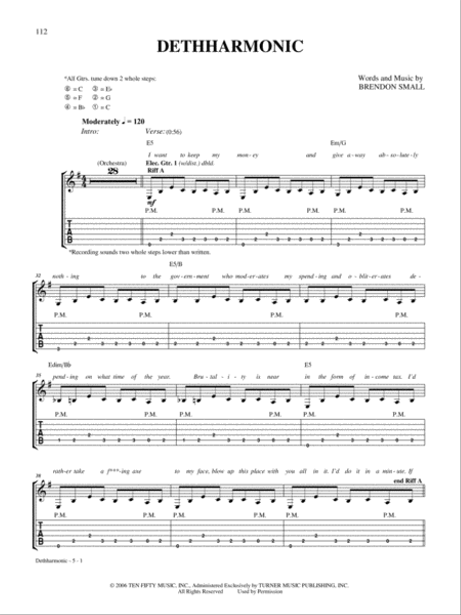 Dethharmonic Electric Guitar scores gallery preview page 1