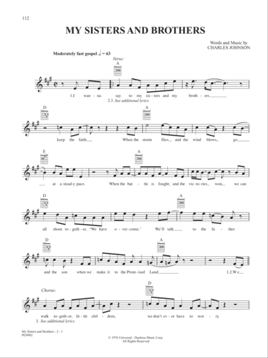 My Sisters And Brothers School and Community scores gallery preview page 1