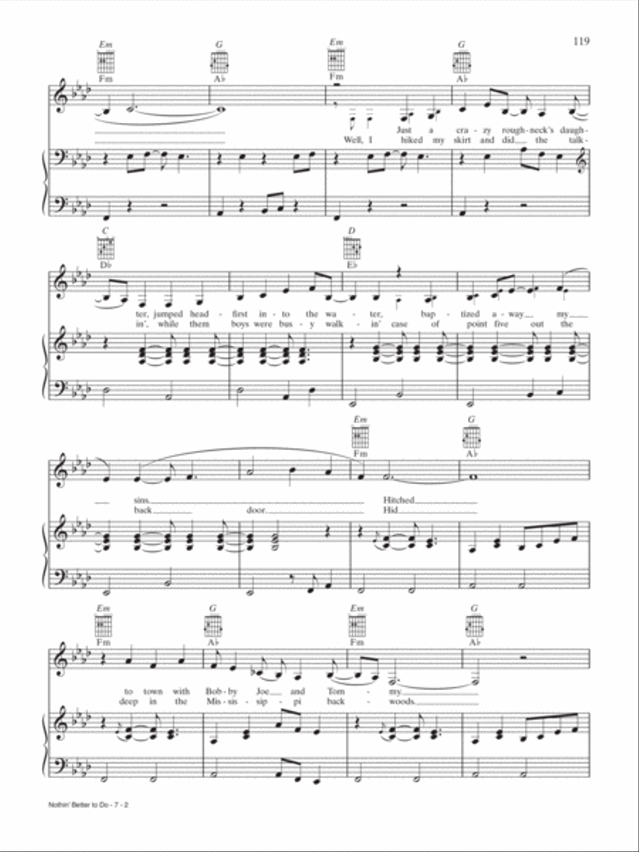 Nothin' Better to Do Piano, Vocal, Guitar scores gallery preview page 2