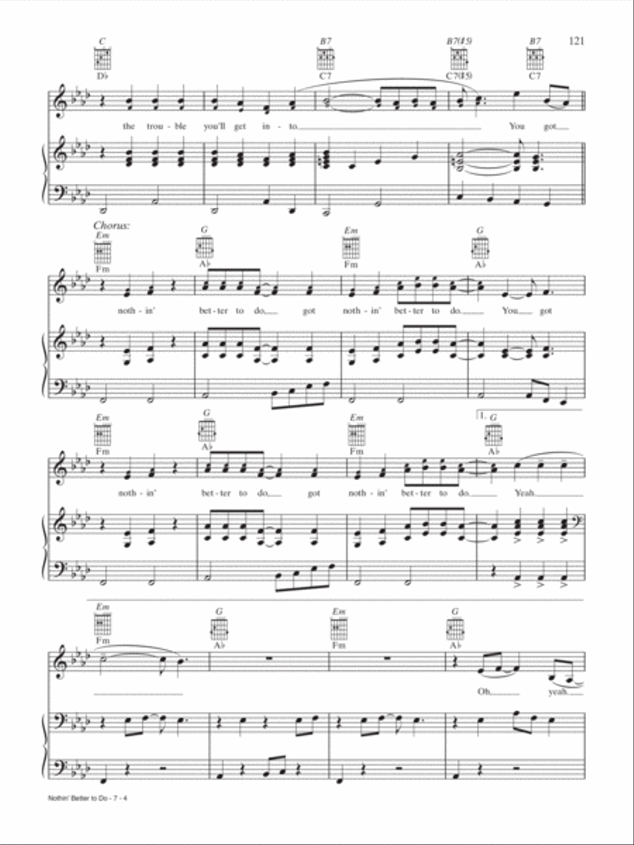 Nothin' Better to Do Piano, Vocal, Guitar scores gallery preview page 4