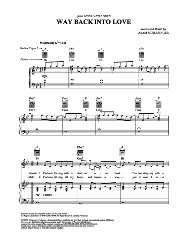 Way Back Into Love (from 