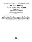 We May Never Love Like This Again