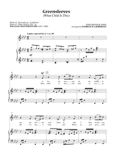 Greensleeves (What Child Is This) [Medium Voice]