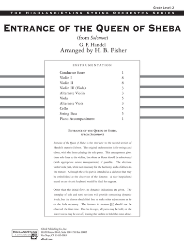 Entrance of the Queen of Sheba: Score