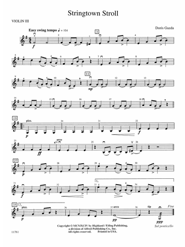 Stringtown Stroll: 3rd Violin (Viola [TC])