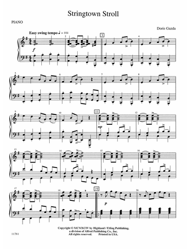 Stringtown Stroll: Piano Accompaniment