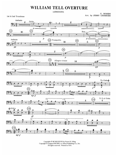 William Tell Overture: 1st Trombone