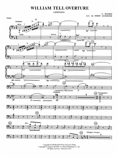 William Tell Overture: Cello