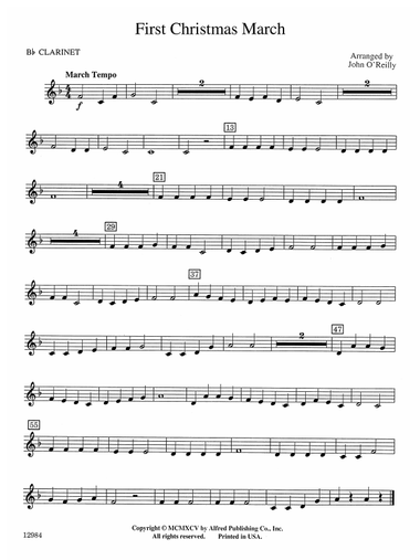 First Christmas March: 1st B-flat Clarinet
