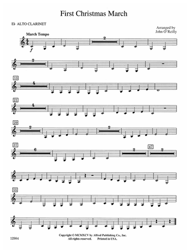 First Christmas March: E-flat Alto Clarinet