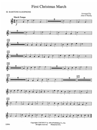 First Christmas March: E-flat Baritone Saxophone