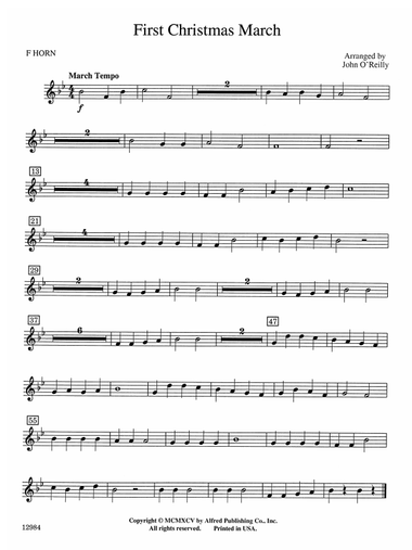 First Christmas March: 1st F Horn