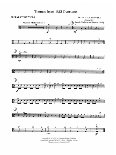 Themes from the 1812 Overture: Preparatory Viola