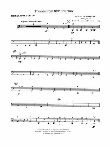Themes from the 1812 Overture: Preparatory Cello