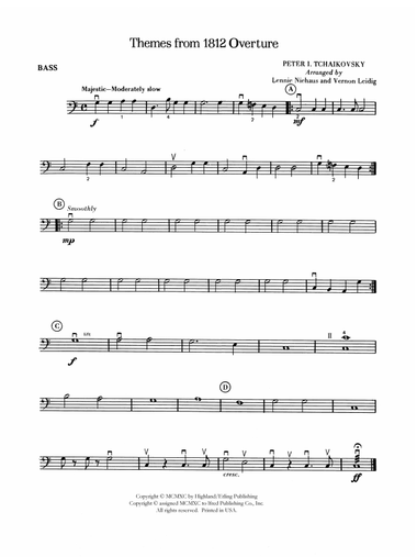 Themes from the 1812 Overture: String Bass