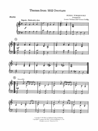 Themes from the 1812 Overture: Piano Accompaniment