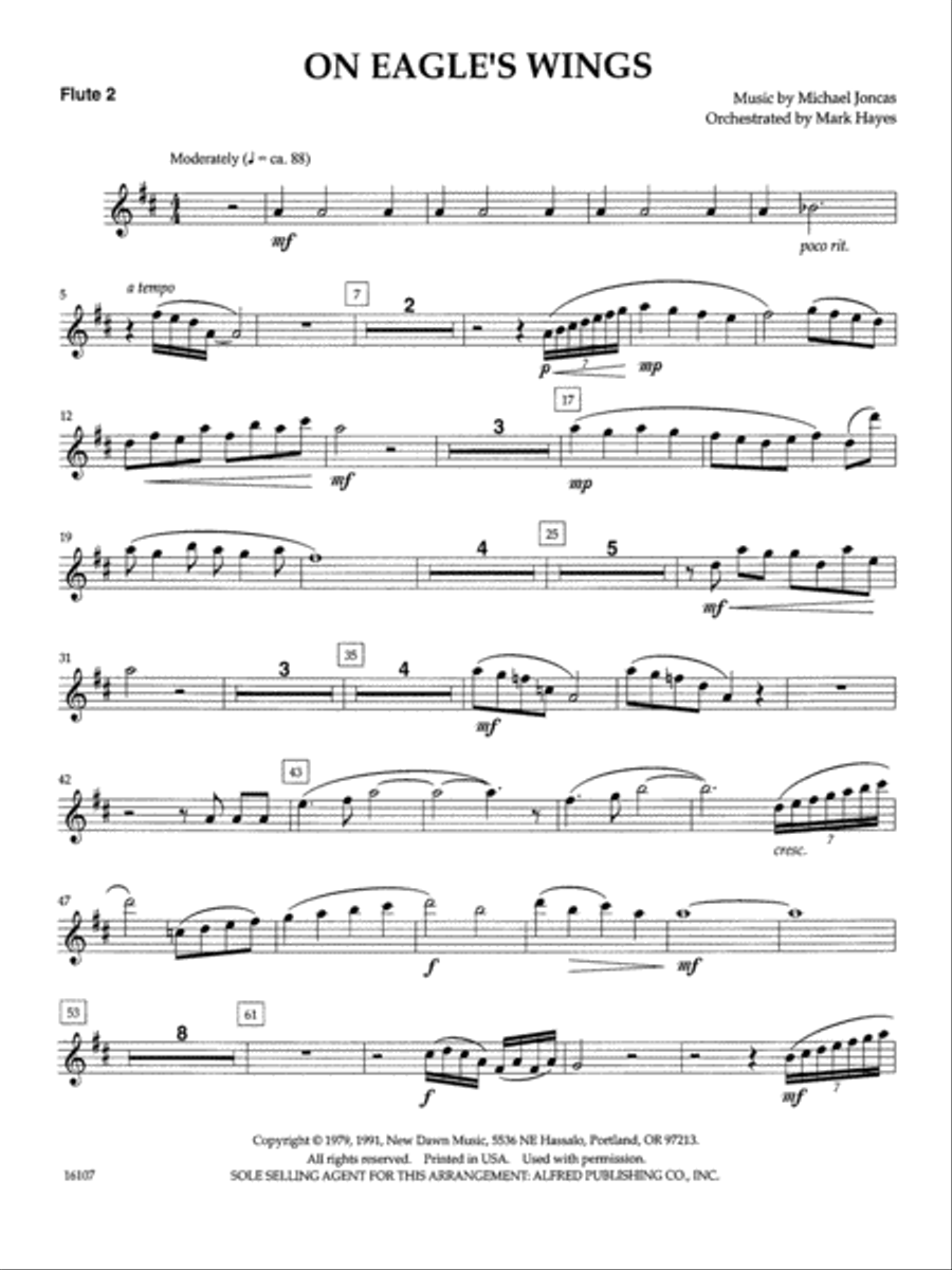 On Eagle's Wings: 2nd Flute Flute scores gallery preview page 1