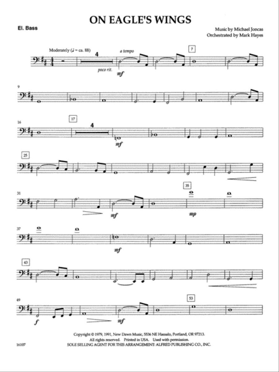 On Eagle's Wings: String Bass Double Bass scores gallery preview page 1