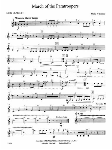 March of the Paratroopers: 1st B-flat Clarinet