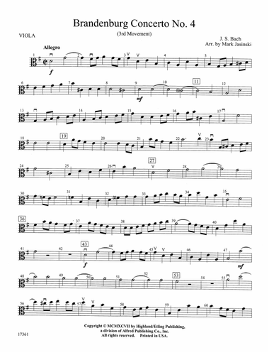 Brandenburg Concerto No. 4 (3rd Movement): Viola