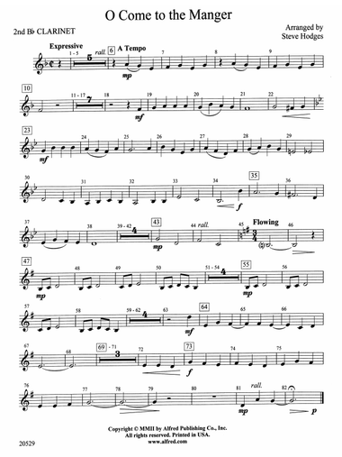 O Come to the Manger: 2nd B-flat Clarinet