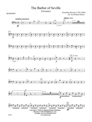 The Barber of Seville (Overture): Bassoon