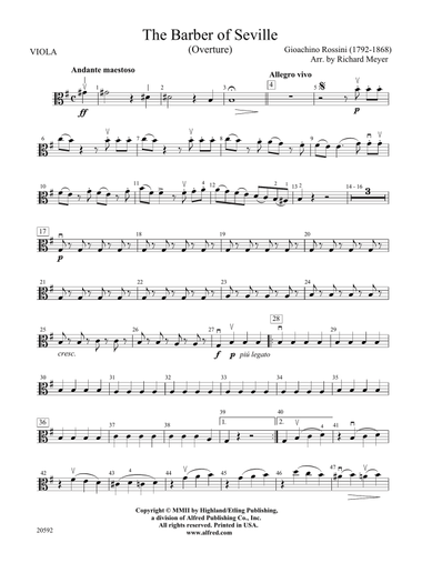 The Barber of Seville (Overture): Viola