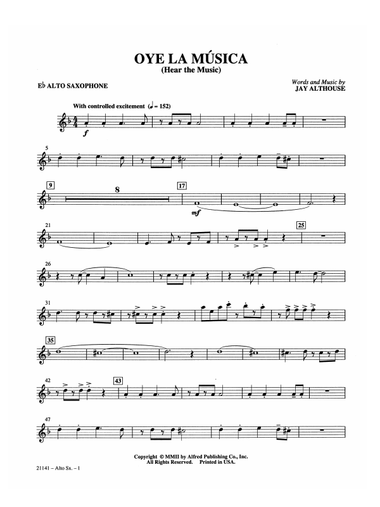 Oye la Música (Hear the Music): E-flat Alto Saxophone