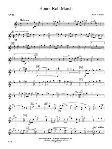 Honor Roll March: Flute
