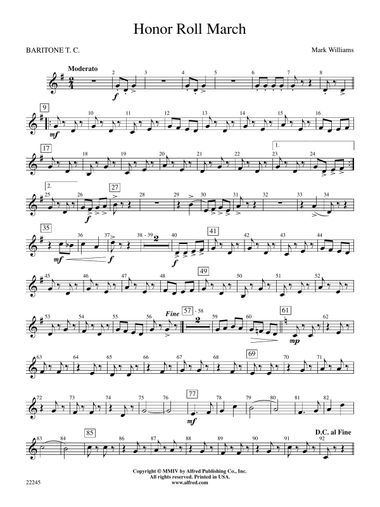 Honor Roll March: Baritone T.C.