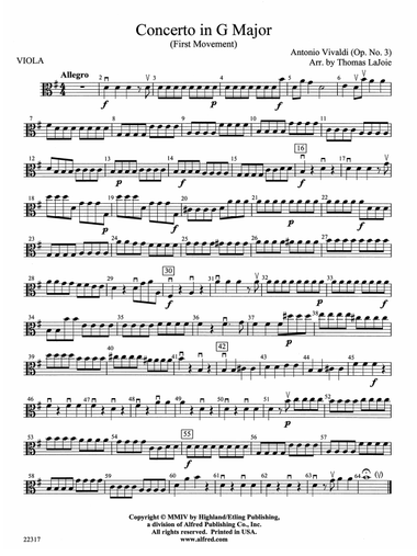 Concerto in G Major: Viola